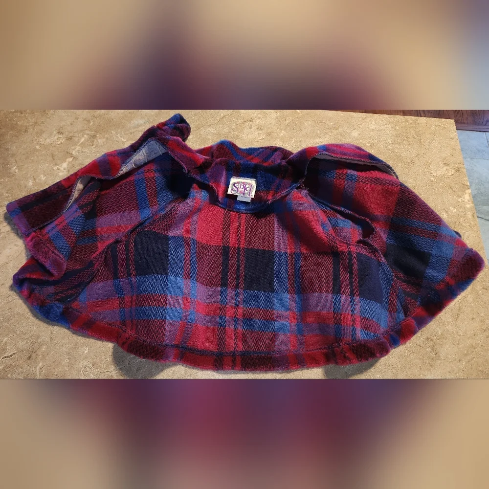 Storybook Heirlooms Vintage Plaid Holiday Pea Coat Girls Size 3t 90s Winter Pink
